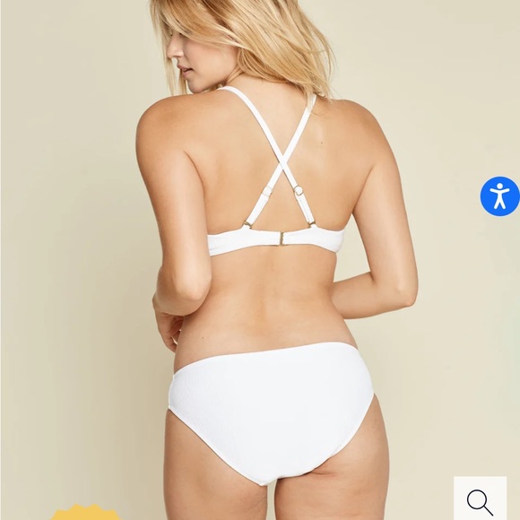 NWT Andie Swim Valencia Bikini Top and Bottom - White Ribbed - Picture 4 of 12